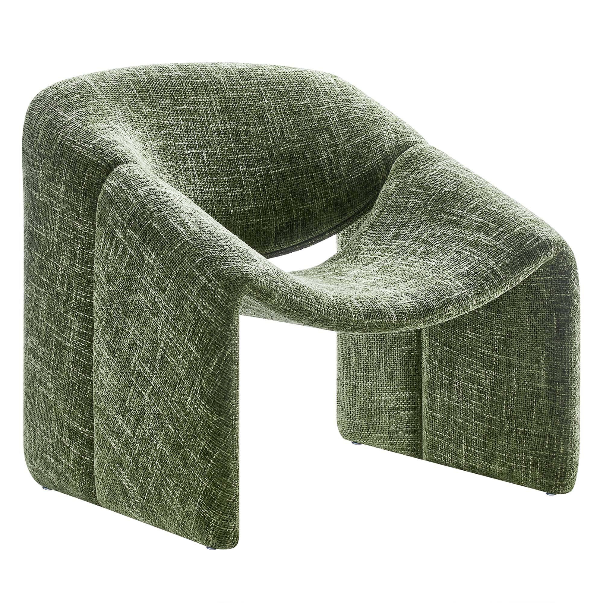 Angle. Modway - Vivi Chenille Upholstered Accent Chair by Modway - Basil.