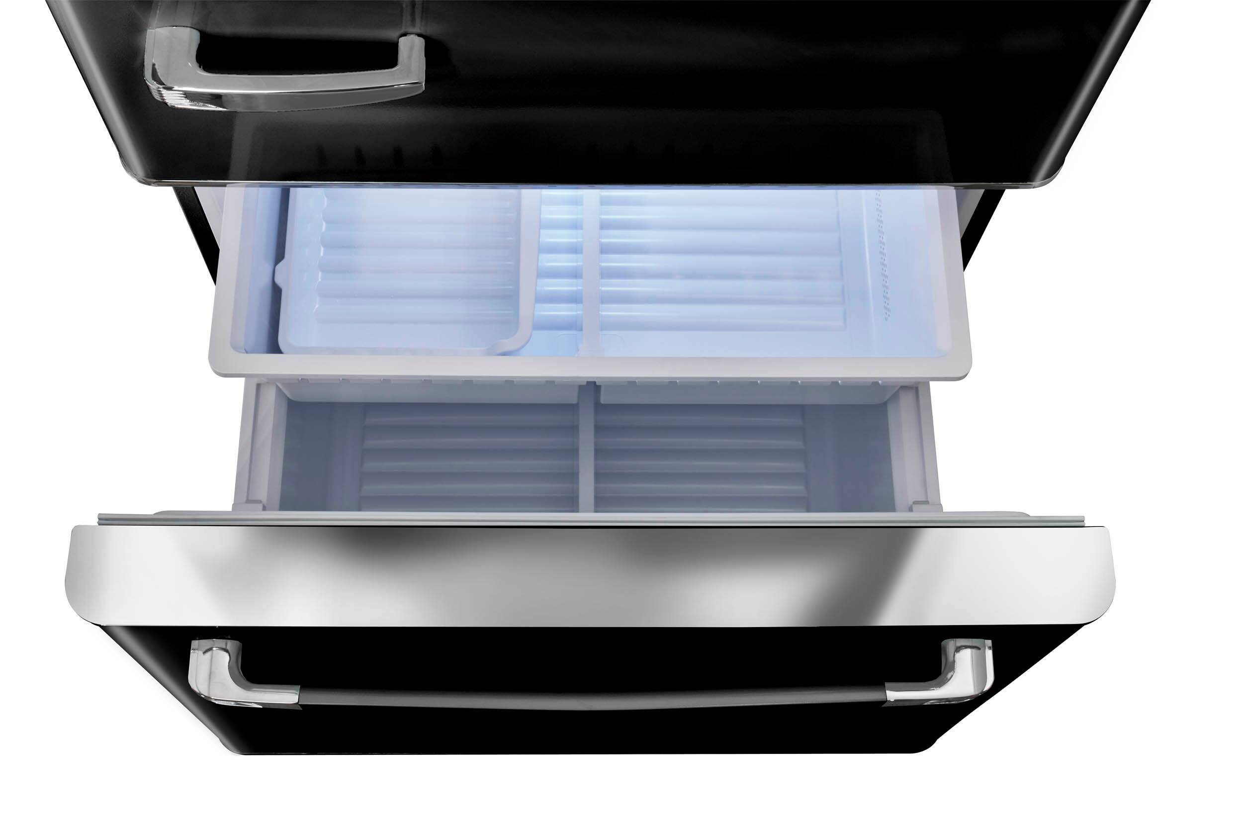 Alt View 21. Unique Appliances - Classic Retro 30 in 17.7 cu. ft. Frost Free Retro Bottom Freezer Refrigerator - Midnight Black.