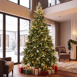 Gymax - 9 ft Pre-Lit Christmas Tree w/Remote 3000 Branch Tips 790 LED Lights 9 Modes - Green