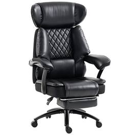 Homcom - Tall Office Chair with Adjustable Headrest, 500 lbs, Wide Seat, Lumbar Support - Black