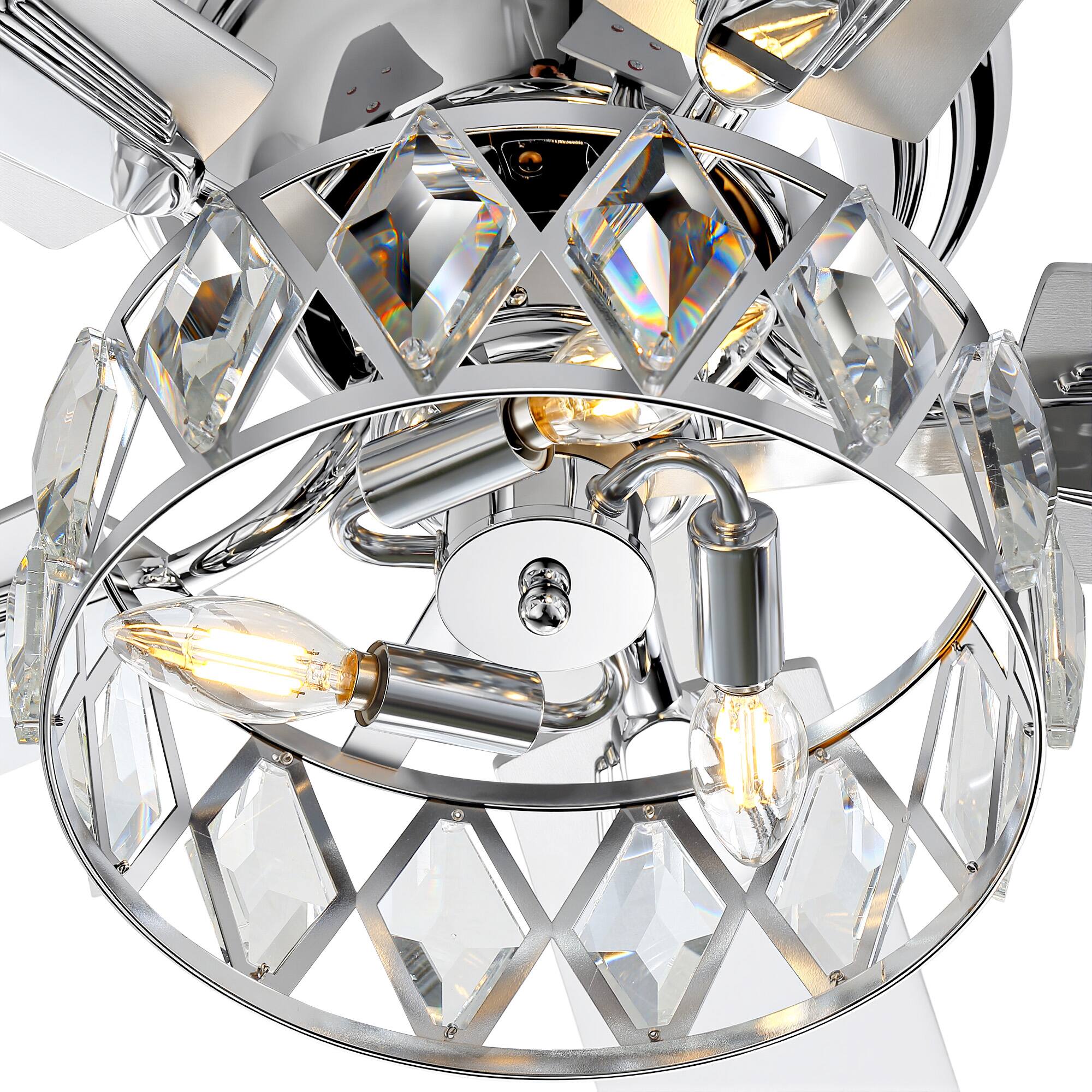 Alt View 9. Breezary - 52-Inch Stylish Surface Mounted Ceiling Fan with E12 Lighting DC Motor Remote Control Timer Function - 52-inch silver.