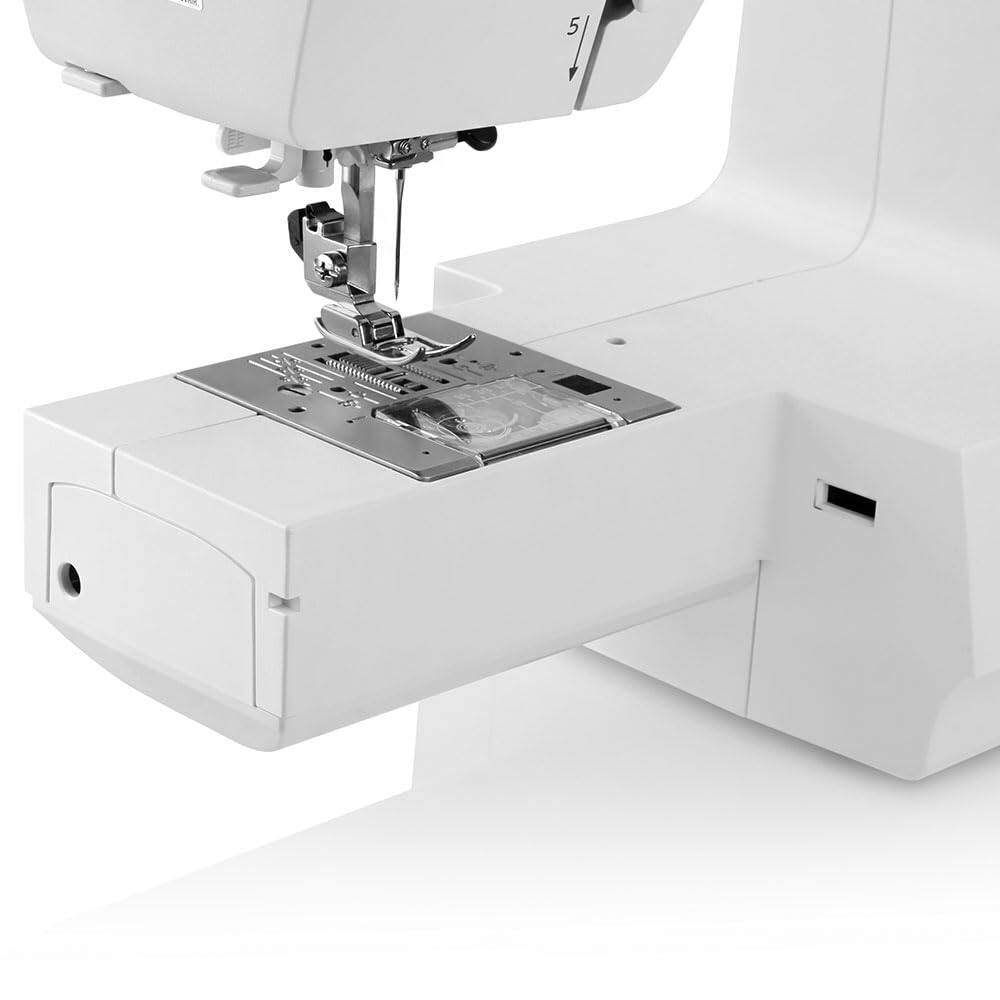 Alt View 4. Janome - Janome Sewist 725S Sewing Machine - Includes 1/4" Seam Foot + 10-Pack Bobbins + Universal Needles + Leather Needles - White.