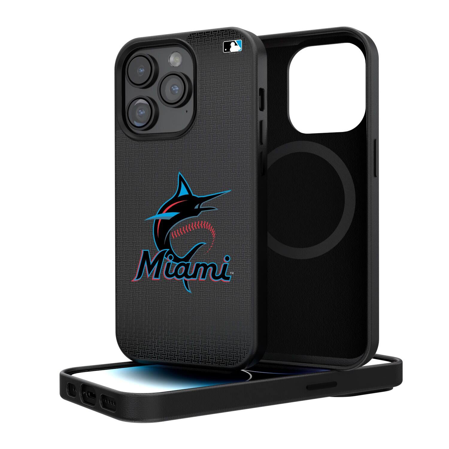 Keyscaper - MLB - Miami Marlins Linen Logo iPhone Magnetic Bump Case - 15 Pro Max - Black price history on PriceWatchPro