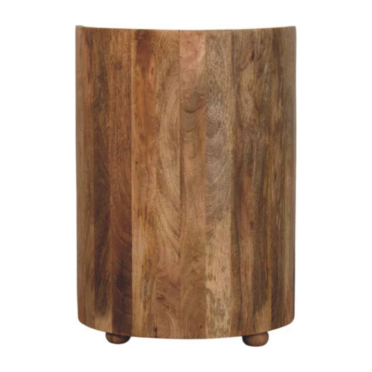 Alt View 5. Artisan Furniture - Artisan Furniture Solid Wood Curved Bedside with Marble Top, 2 Drawers, 1 Open Shelf, Brown - Brown.