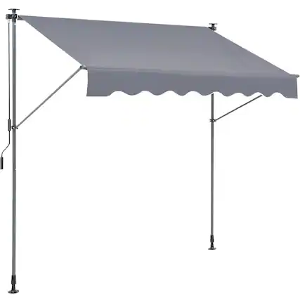 Front. VEVOR - Manual Retractable Awning, 78" Outdoor Retractable Patio Awning Sunshade Shelter, Adjustable Patio Window Awning Canopy - Black.