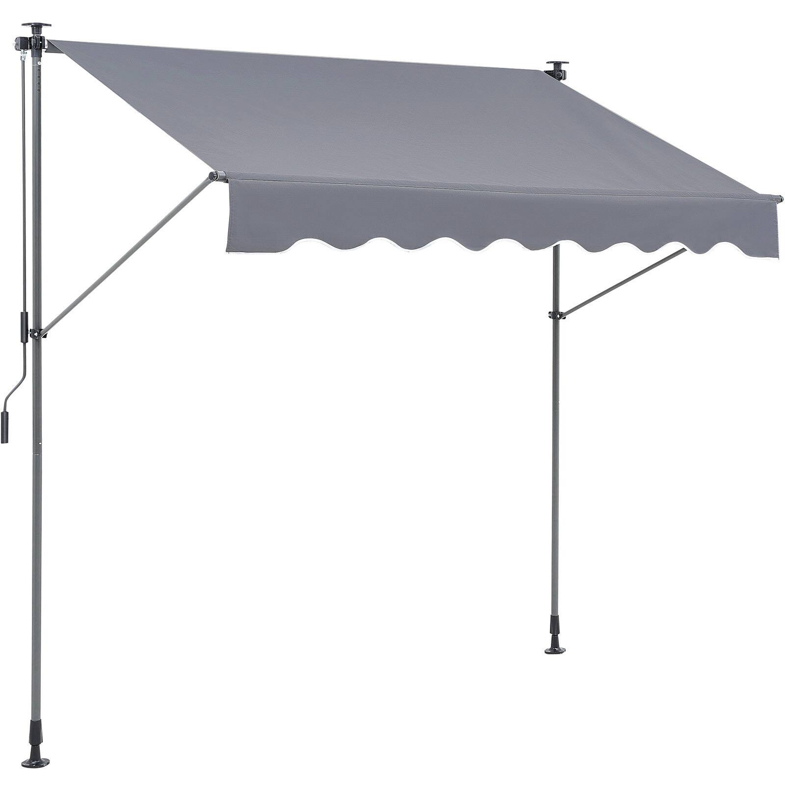 VEVOR - Manual Retractable Awning, 78" Outdoor Retractable Patio Awning Sunshade Shelter, Adjustable Patio Window Awning Canopy - Black