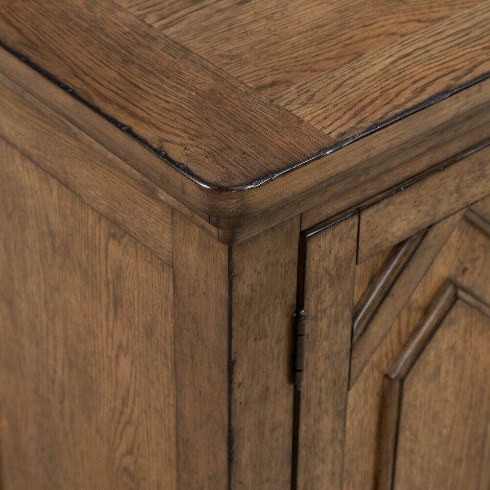 Alt View 4. Liberty Furniture Industries - Carolina Park 2 Door Bedside Chest with AC USB Charging Station - Amber Brown - Amber Brown.
