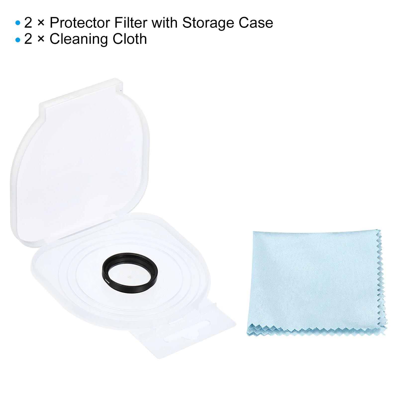 2 x Protector Filter with Storage Case  
2 x Cleaning Cloth