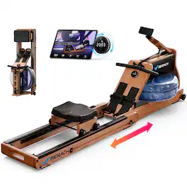 MERACH - Air Rowing Machine for home, Professional Air Resistance Magnetic Quiet Resistance Performance Monitor - Wood