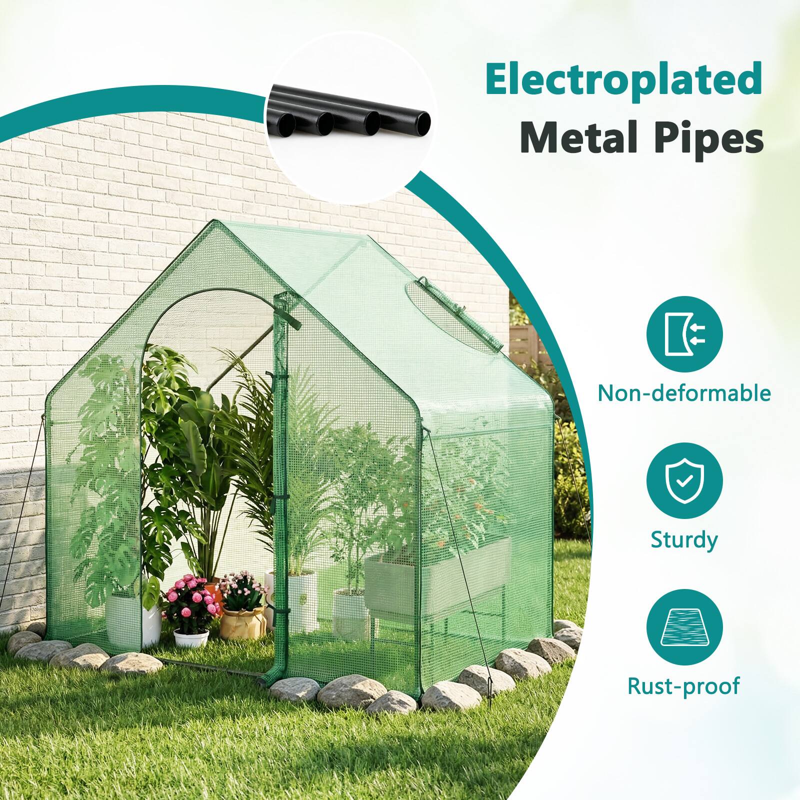 Electroplated Metal Pipes  
Non-deformable  
Sturdy  
Rust-proof