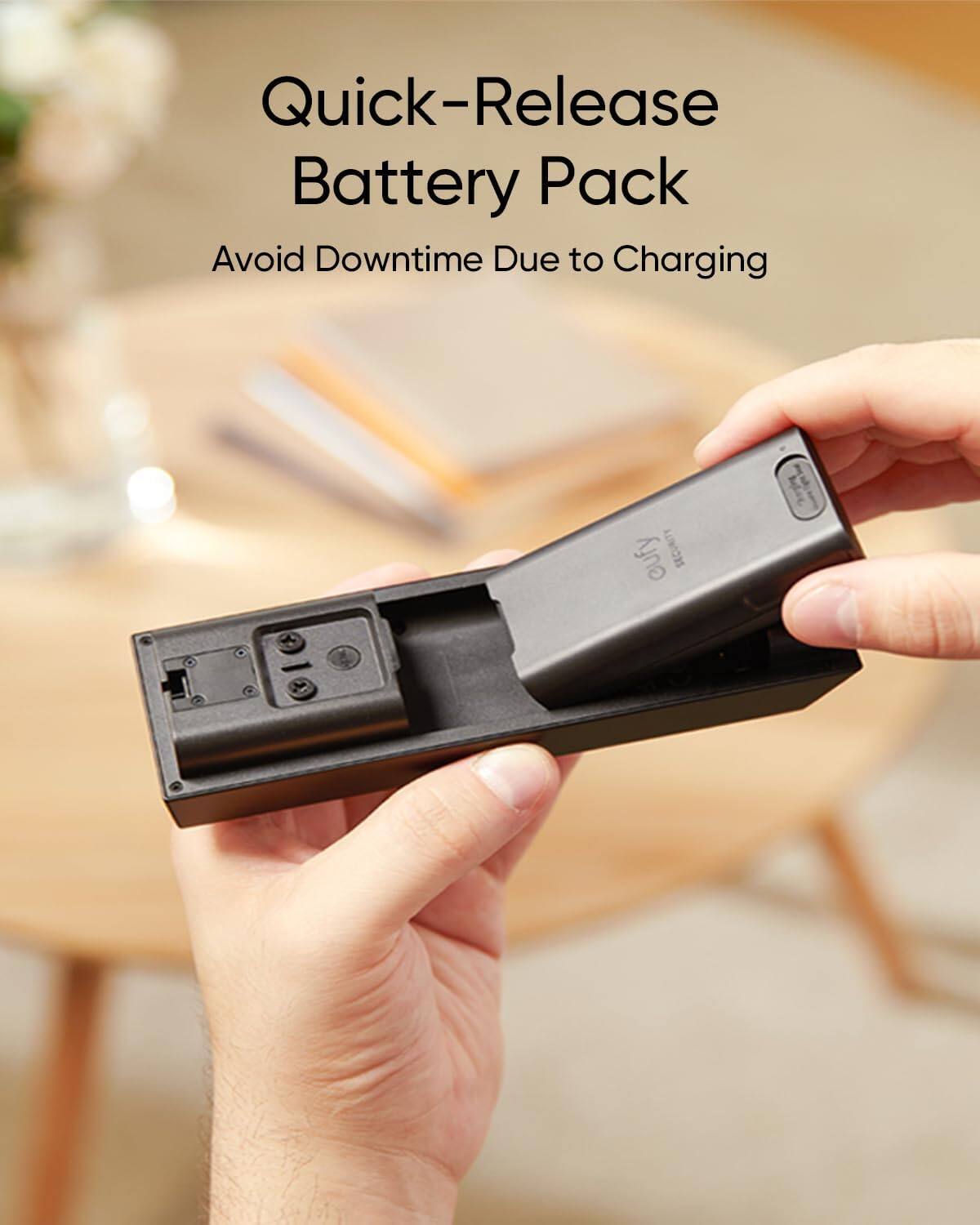 Quick-Release Battery Pack  
Avoid Downtime Due to Charging