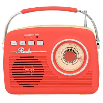 Supersonic - Super Sonic Portable Rechargeable Bluetooth Retro Speaker in Red