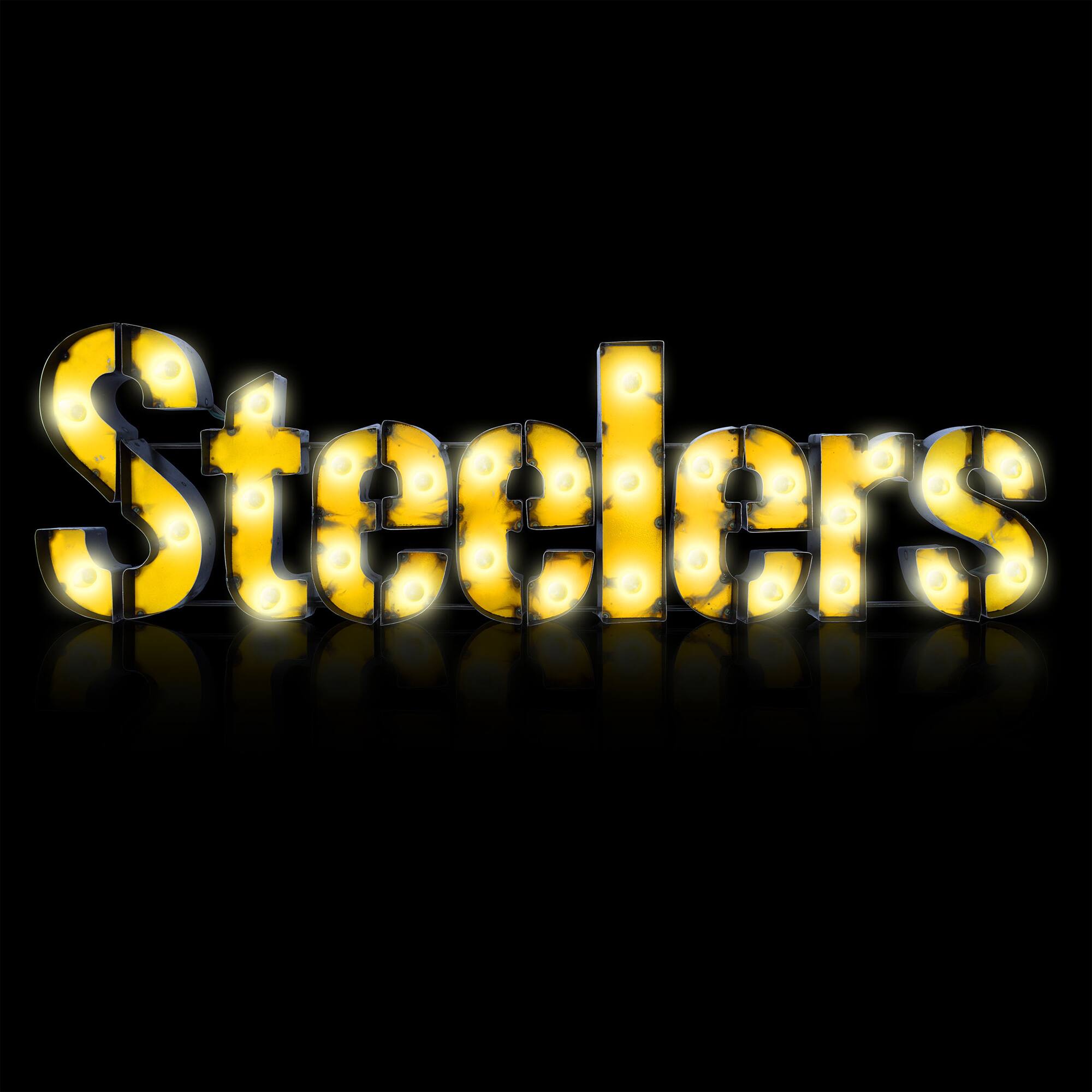 Alt View 1. Imperial - Pittsburgh Steelers 43.5'' x 12.5'' Lighted Recycled Metal Sign - Multicolor.