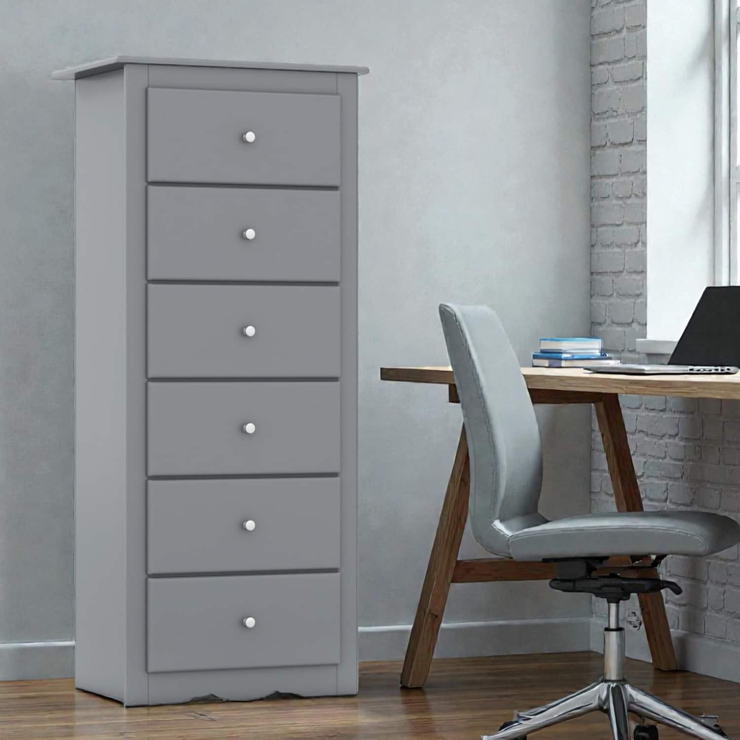 Hivvago - Modern Bedroom Dresser with 6 Drawer Compartments - Gray