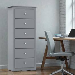 Hivvago - Modern Bedroom Dresser with 6 Drawer Compartments - Gray