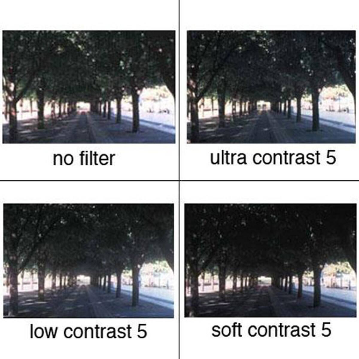 no filter  
ultra contrast 5  
low contrast 5  
soft contrast 5