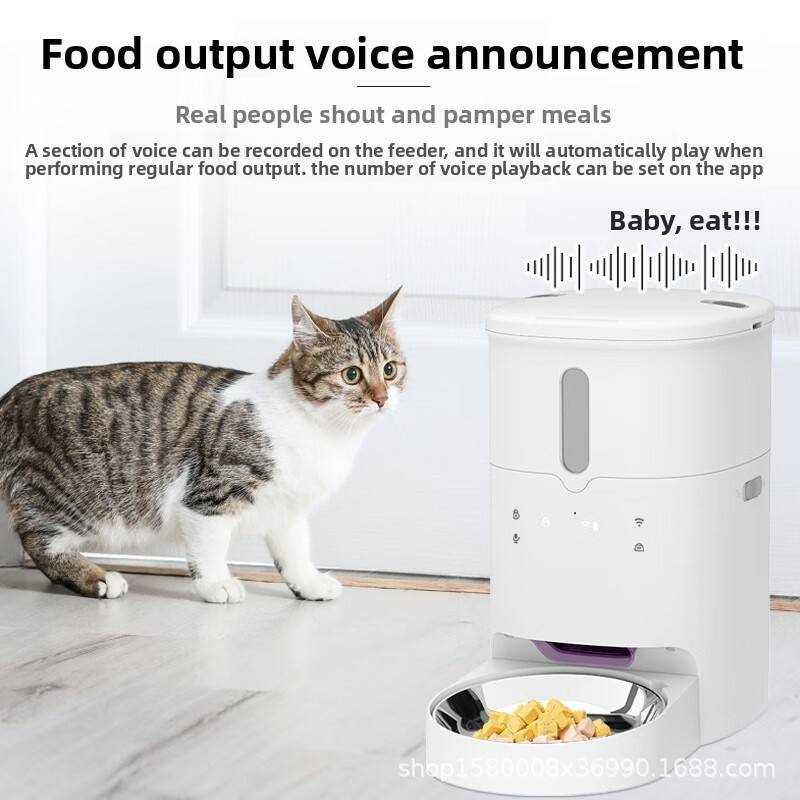 Food output voice announcement

Real people shout and pamper meals

A section of voice can be recorded on the feeder, and it will automatically play when performing regular food output. The number of voice playback can be set on the app.

Baby, eat!!!

shop1580008x36990.1688.com