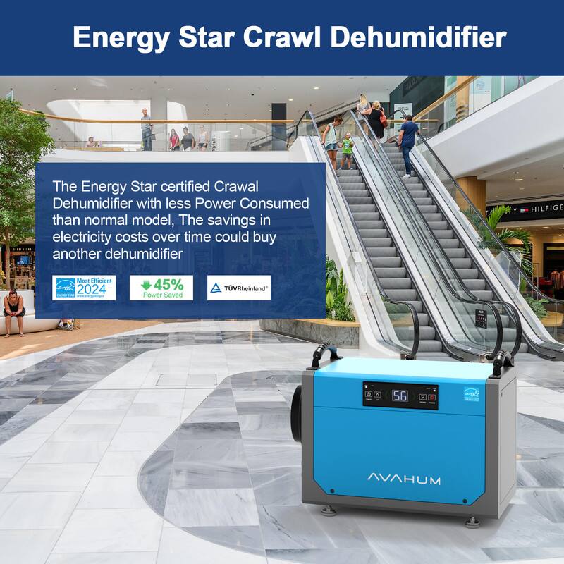 Energy Star Crawl Dehumidifier

The Energy Star certified Crawl Dehumidifier with less Power Consumed than normal model, The savings in electricity costs over time could buy another dehumidifier

- Most Efficient 2024
- 45% Power Saved
- TÜV Rheinland

AVAHUM