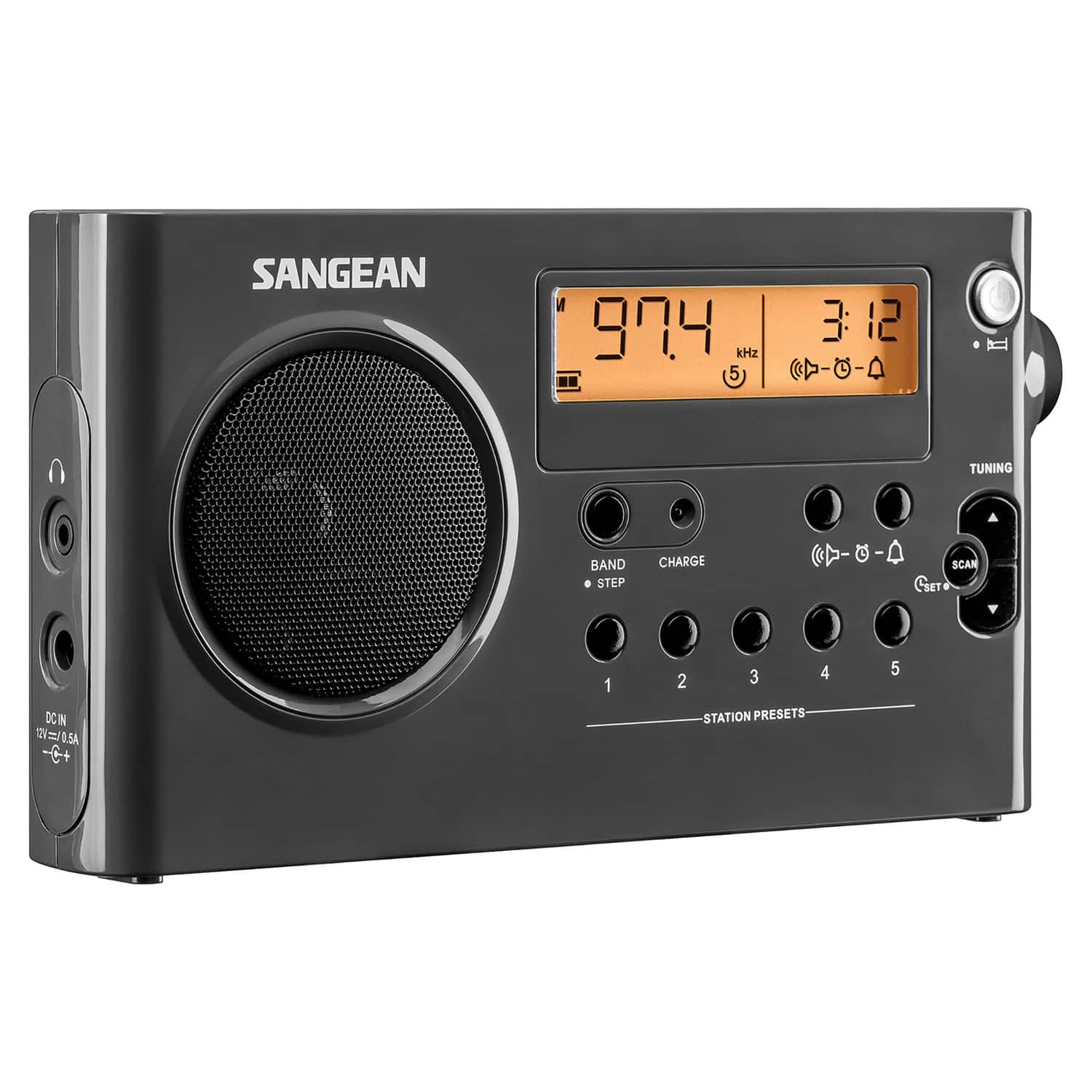 Sangean - SG-106 Portable AM/FM Rechargeable Compact Digital Tuning Radio - Gray/Black