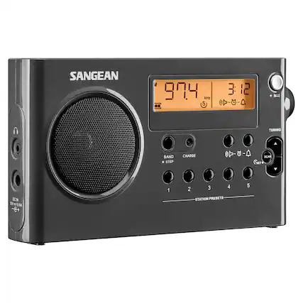 SANGEAN
99.4 3:12 kHz
5
C--A
TUNING
BAND
STEP
CHARGE
SCAN
SET
DCI 0.5
-C+
1 2 3 4 5
STATION PRESETS