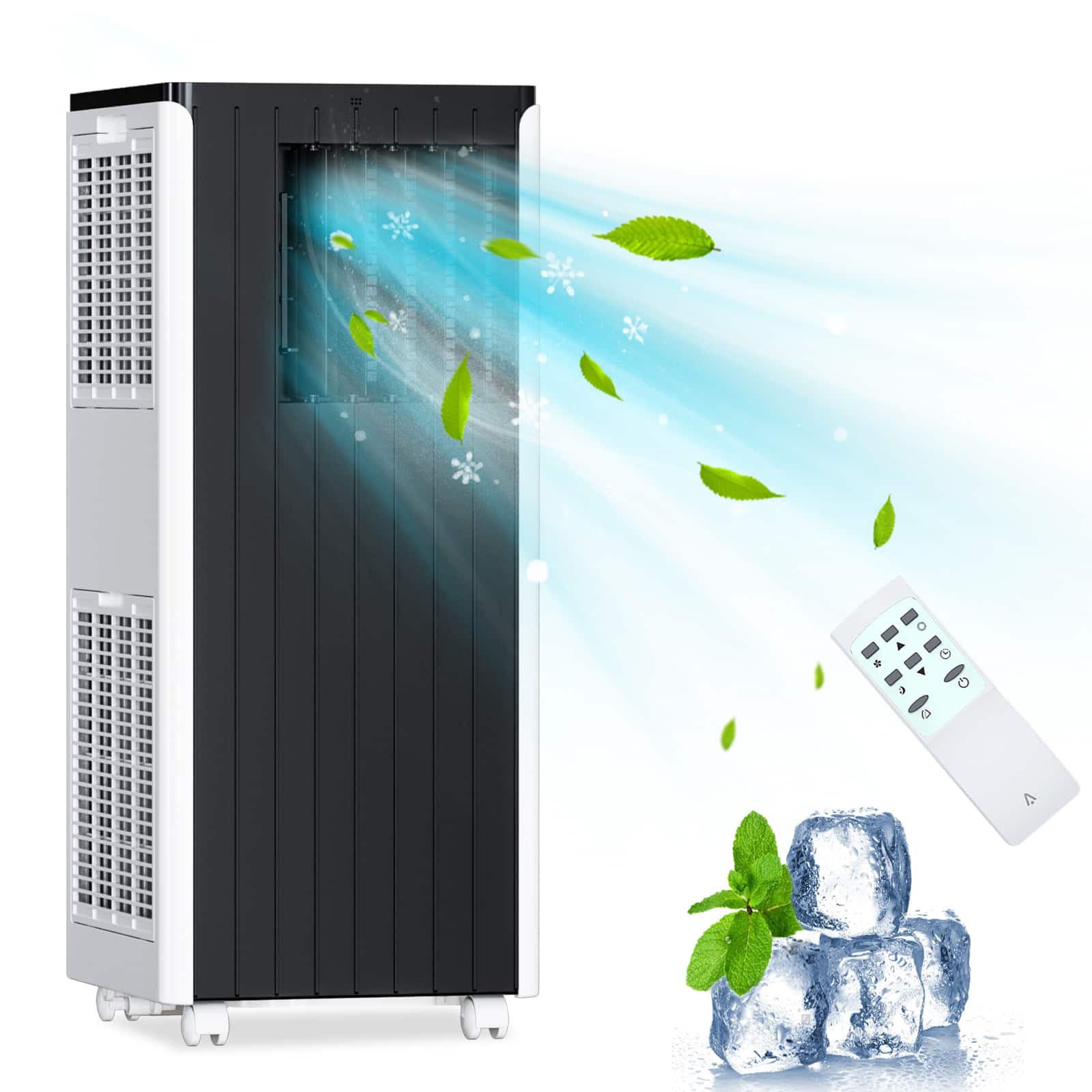 TROPOW - Ultra-Quiet 3-in-1 Air Conditioner, for Room Cooling Up to 350 Sq.Ft - white and black