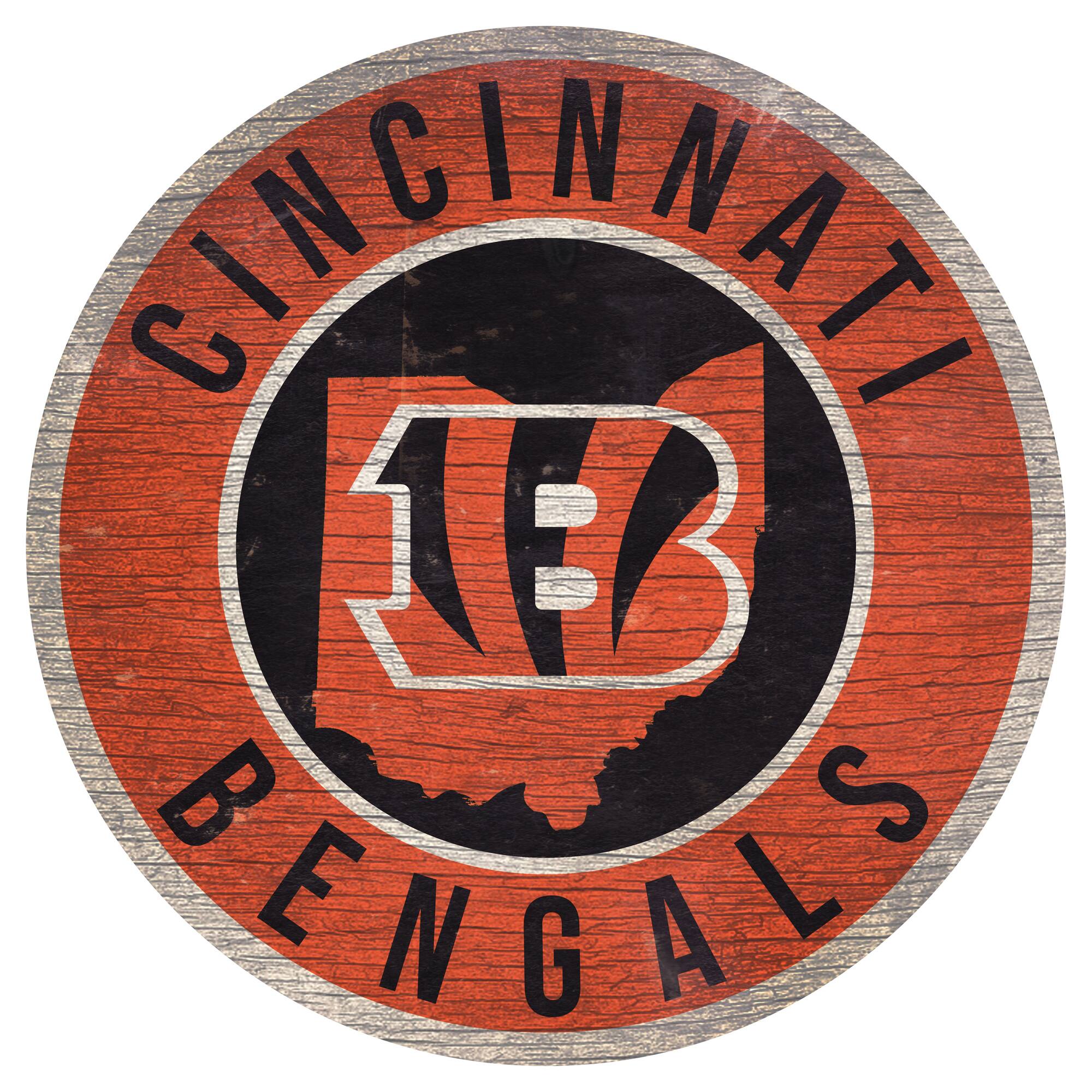 Cincinnati Bengals 12'' x 12'' State Circle Sign