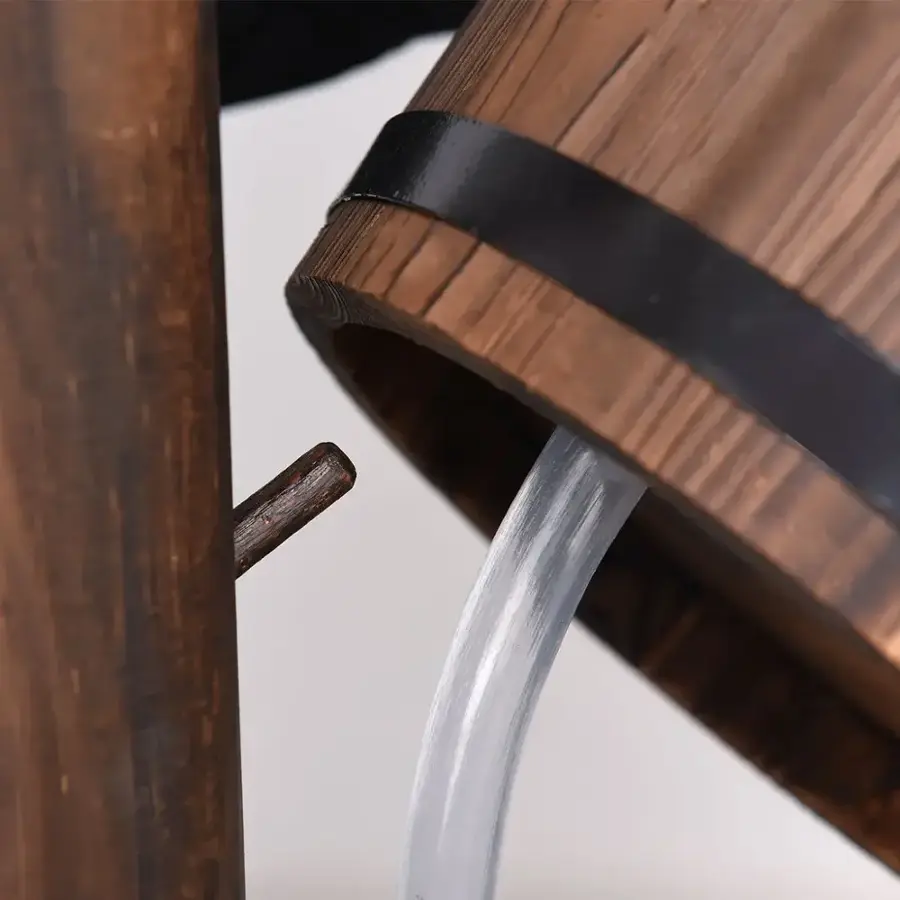 Alt View 6. Costway - Garden Rustic Wishing Well Water Fountain Wooden Outdoor Electric Backyard Pump - Brown.