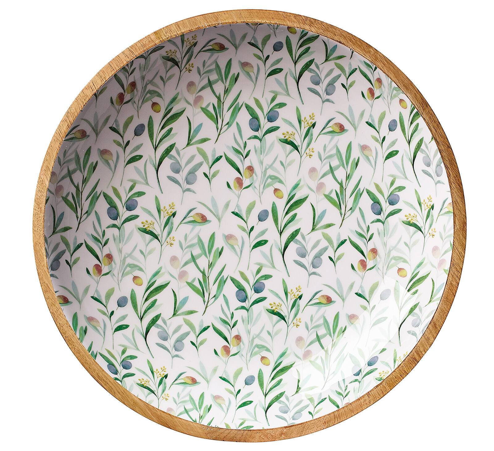 Alt View 1. Zassenhaus - Mango Wood Lacquered Serving Dish, 13.75" x 2.4", Olive - Olive.