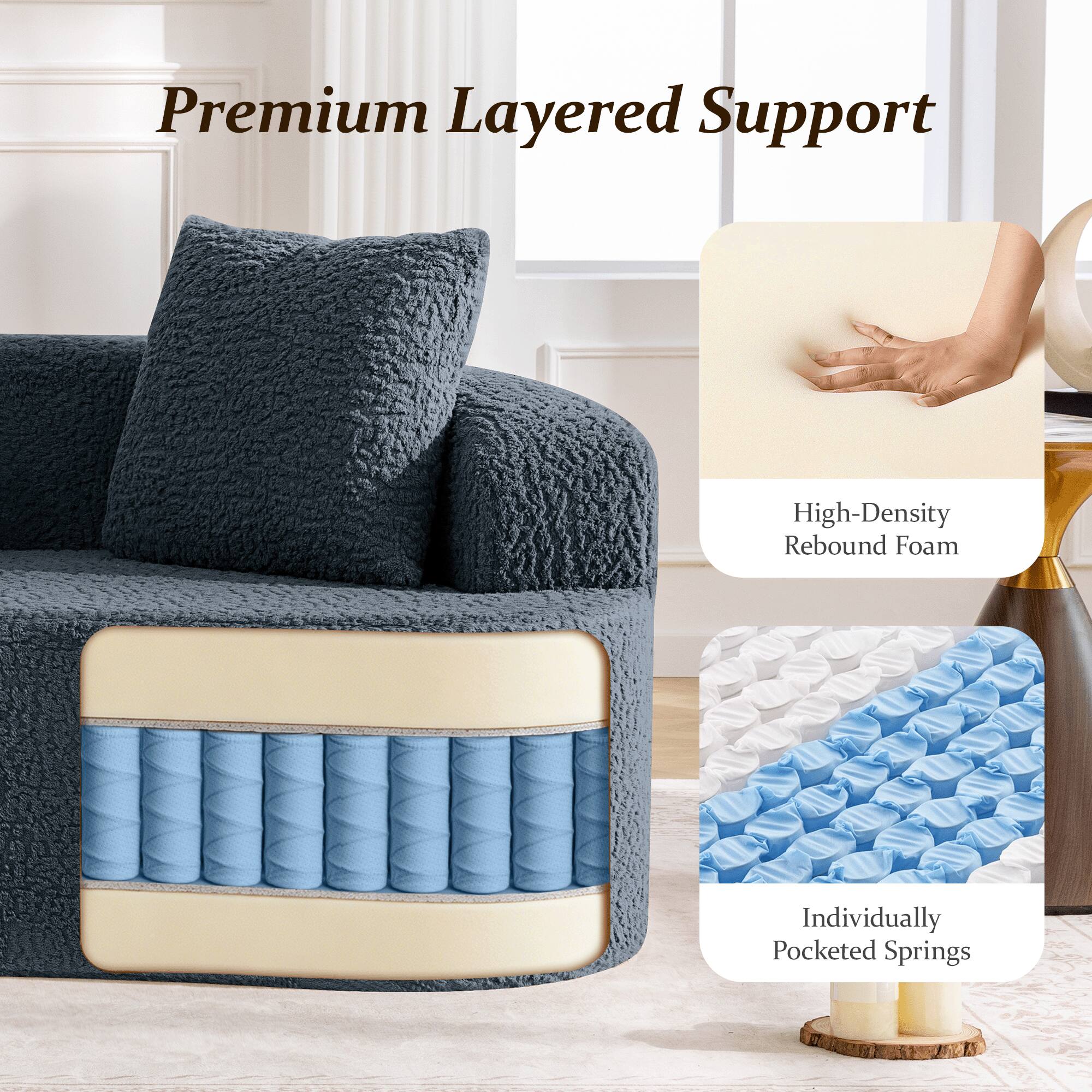 Premium Layered Support

- High-Density Rebound Foam
- Individually Pocketed Springs