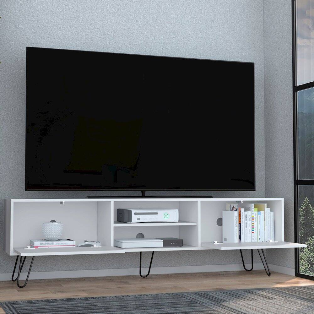 Alt View 4. TuHome - Vassel TV Stand White MDF - White.