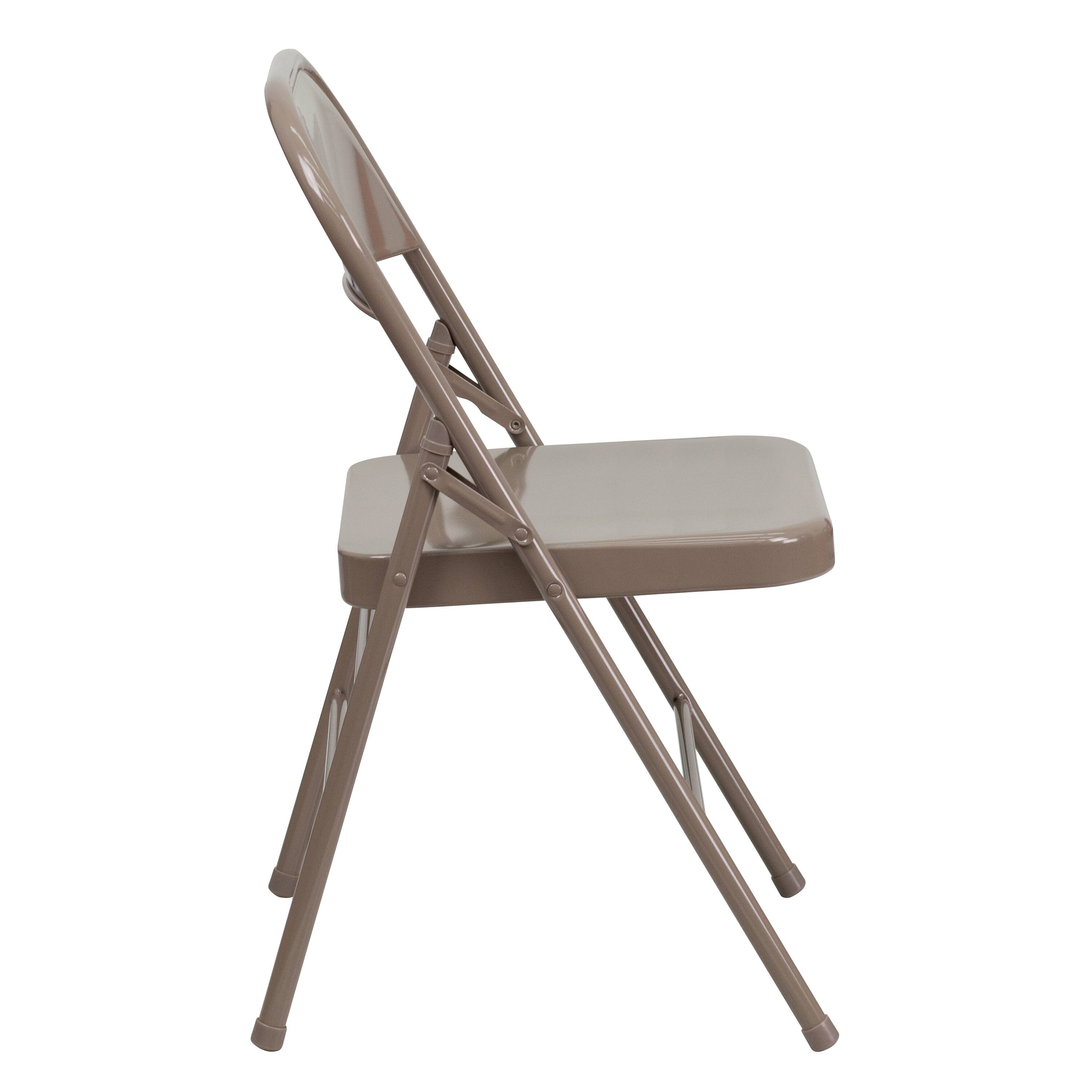 Alt View 7. Emma + Oliver - 2 Pack Home & Office Portable Party Events Steel Metal Folding Chair - Beige.