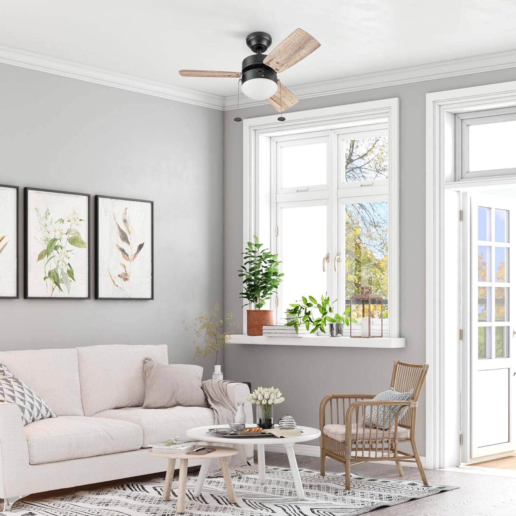 Alt View 4. Prominence Home - Prominence Home Rawling 30 Inch Indoor LED Ceiling Fan with Pull Chain, Bronze - Bronze.
