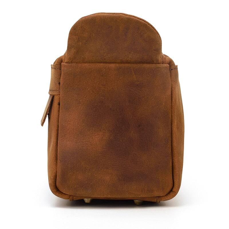 Alt View 6. Steel Horse Leather - Dado Leather Dopp Kit | Handmade Leather Toiletry Bag - Brown.
