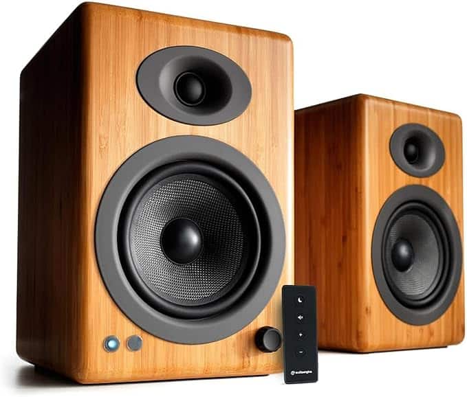 Front. Audioengine - A5+ Home Music System w/ Bluetooth aptX-HD - Bamboo.