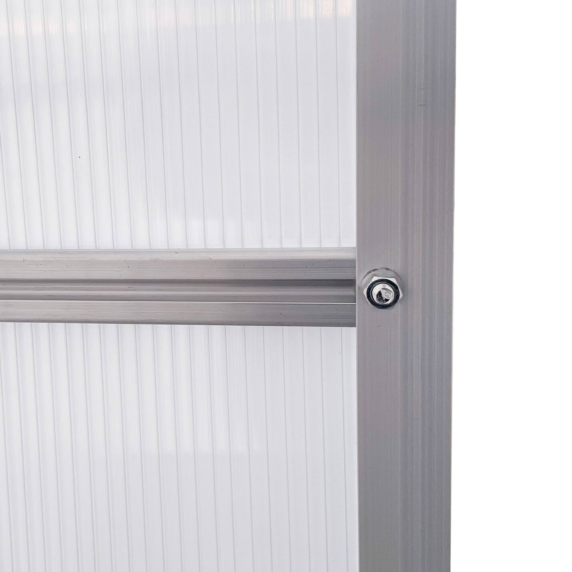 Alt View 7. Outsunny - 6' x 12' x 6.5' Polycarbonate Greenhouse with Aluminum Frame, Walk-in Heavy Duty Greenhouse Kit.