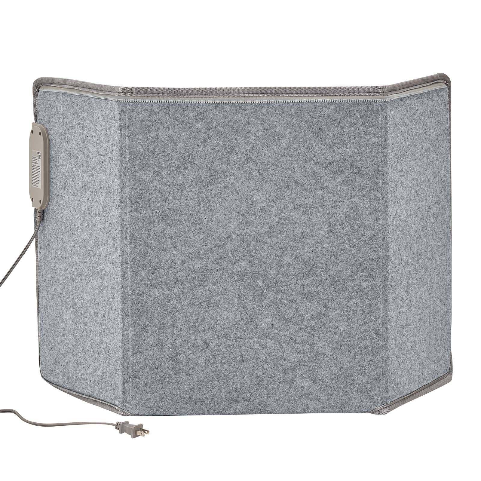 Alt View 8. Glintex - Electric Space Heaters Under Desk Foot Warmer Foldable Remote Control Timer Quiet Operation Overheat Protection Office - Gray.