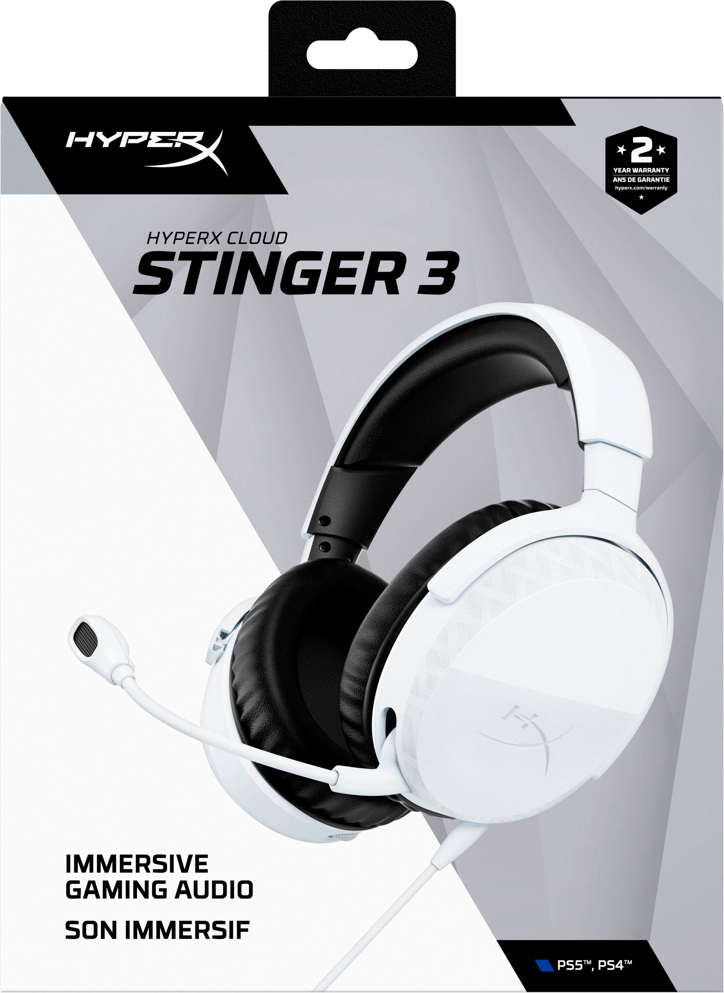 HYPERX CLOUD STINGER 3  
IMMERSIVE GAMING AUDIO  
SON IMMERSEIF  
2 YEAR WARRANTY  
ANS DE GARANTIE  
HYPERX.COM/WARRANTY  
PS5™, PS4™