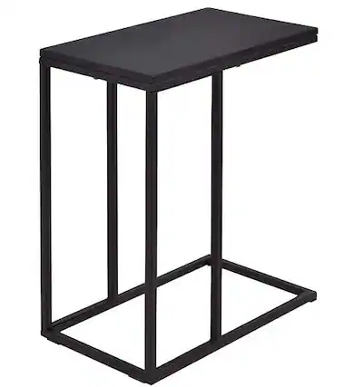 Front. Sugift - Tray Sofa Side End Table - Black.