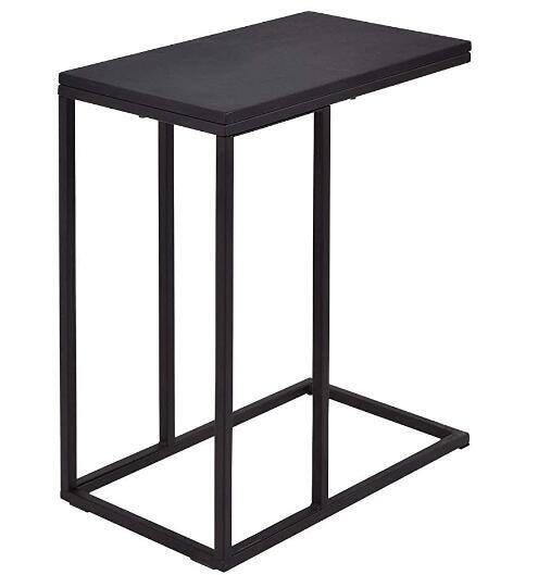 Front. Sugift - Tray Sofa Side End Table - Black.