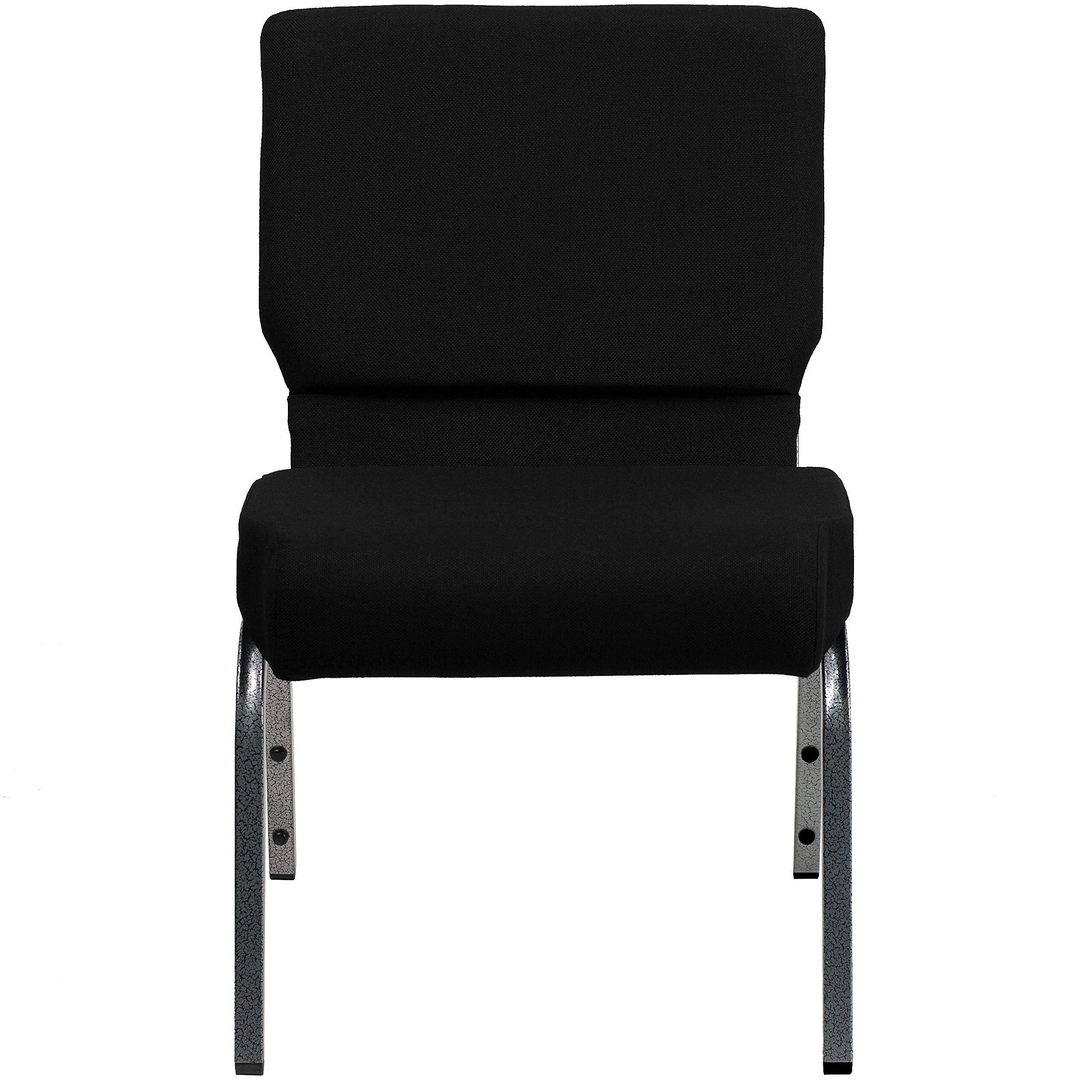 Alt View 2. JETRANSPORT - Hercules Series 21''w Stacking Church Chair In Black Fabric - Vein Frame Provide superior seating comfort - Black Fabric/Silver Vein Frame 1 Pack.