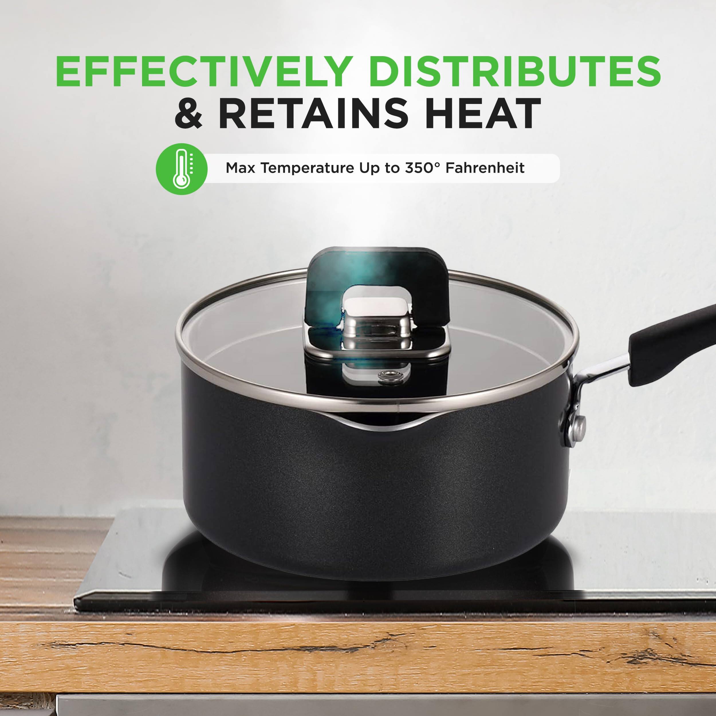 Effectively Distributes & Retains Heat  
Max Temperature Up to 350° Fahrenheit