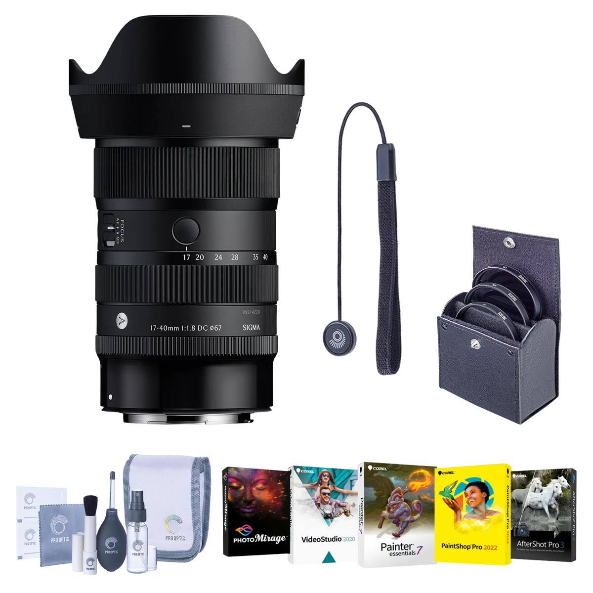 ME  
FOCUS  
17 20  
24  
28  
35 40  
99504220  
MHINE  
17-40mm 1:1.8 DC 67  
SIGMA  
RED  
PRO OPTIC  
PRESPE  
PRODUCTIC  
PRO OPTIC  
COREL Painter 7 essentials  
COREL PaintShop Pro 2022  
AfterShot Pro  
PHOTO Mirage  
VideoStudio 2020