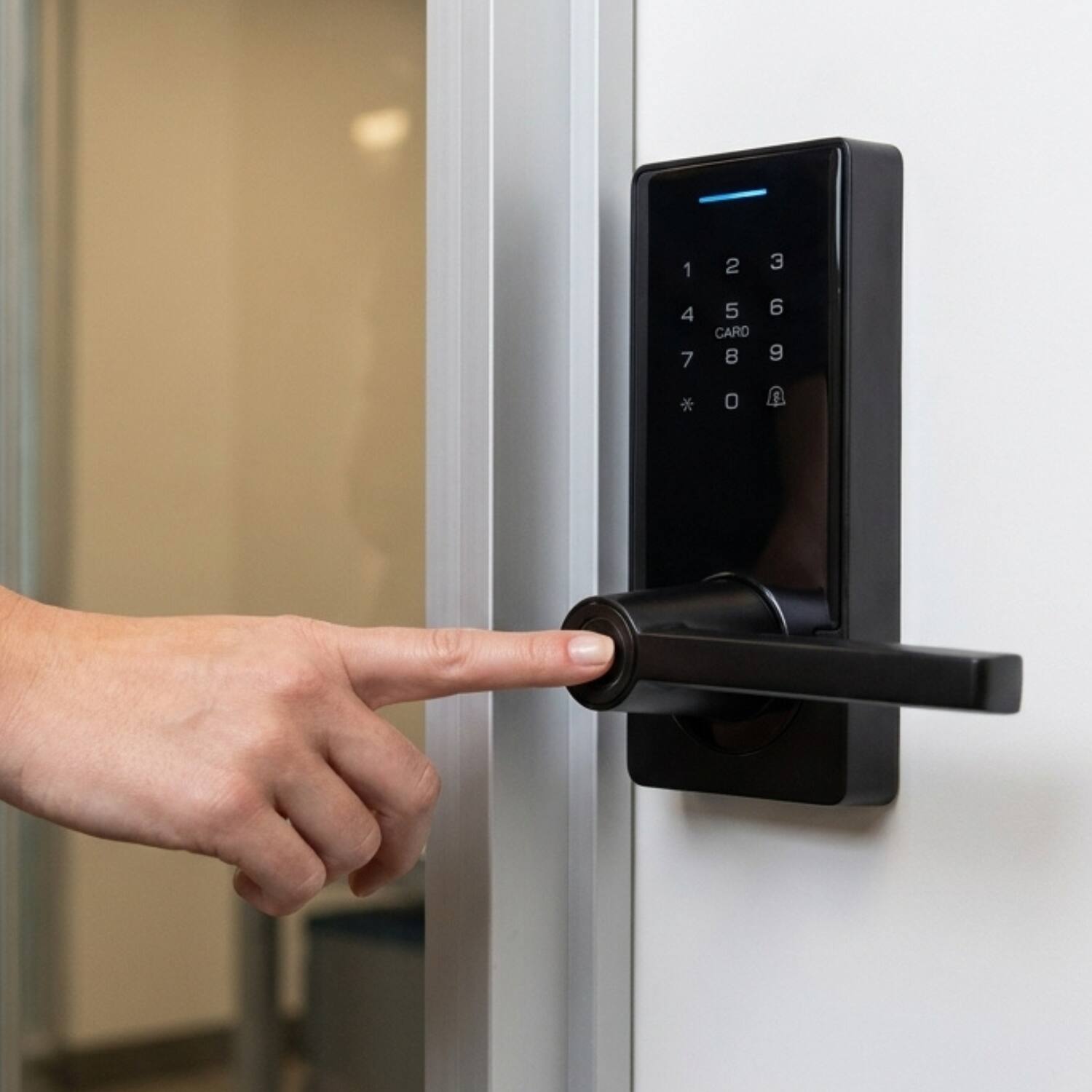 Alt View 3. Dalton - Z08 Wifi Lever Smart Door Lock - Black.