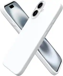 Ornarto - Compatible with iPhone 16 Case 6.1", Liquid Silicone 3 Layers Full Covered Protective Cover - White