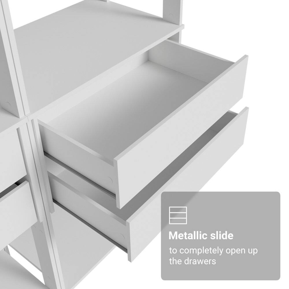 Metallic slide to completely open up the drawers