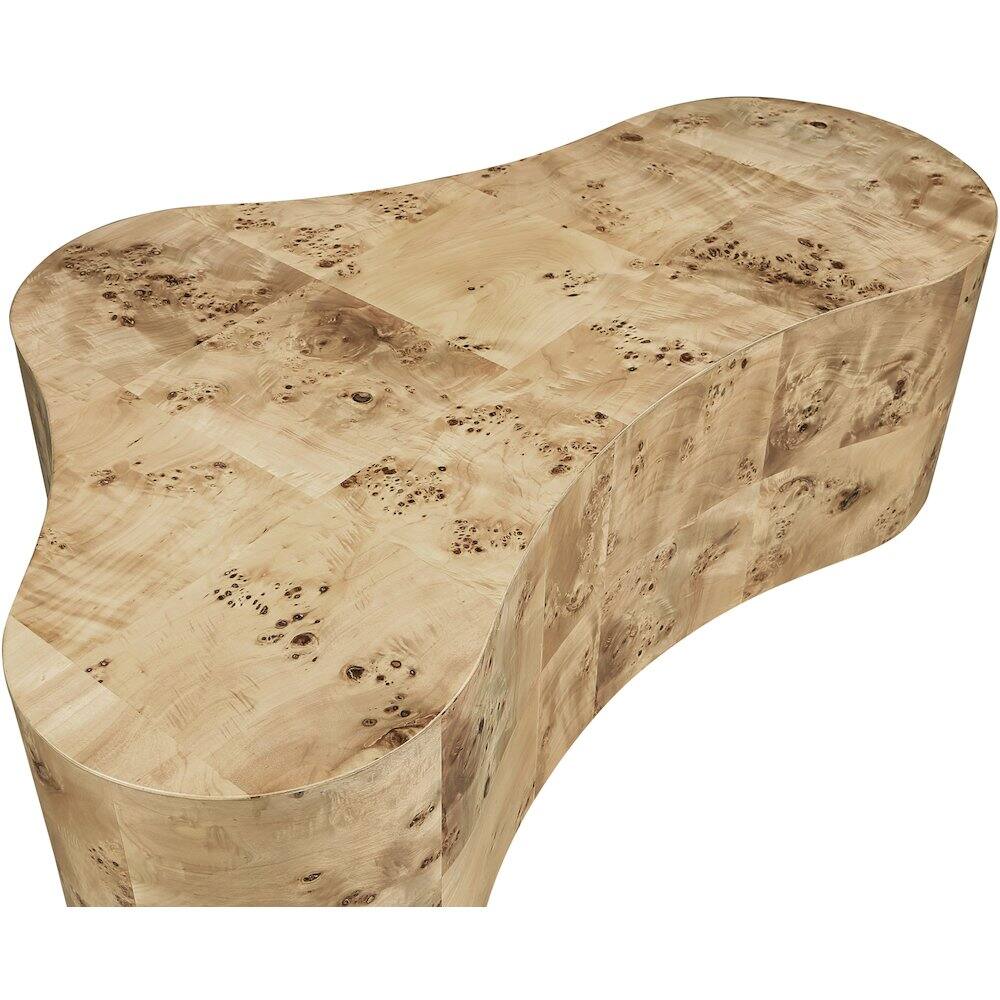 Alt View 2. Meridian Furniture - Zaire Natural Burl Wood Coffee Table - Brown.