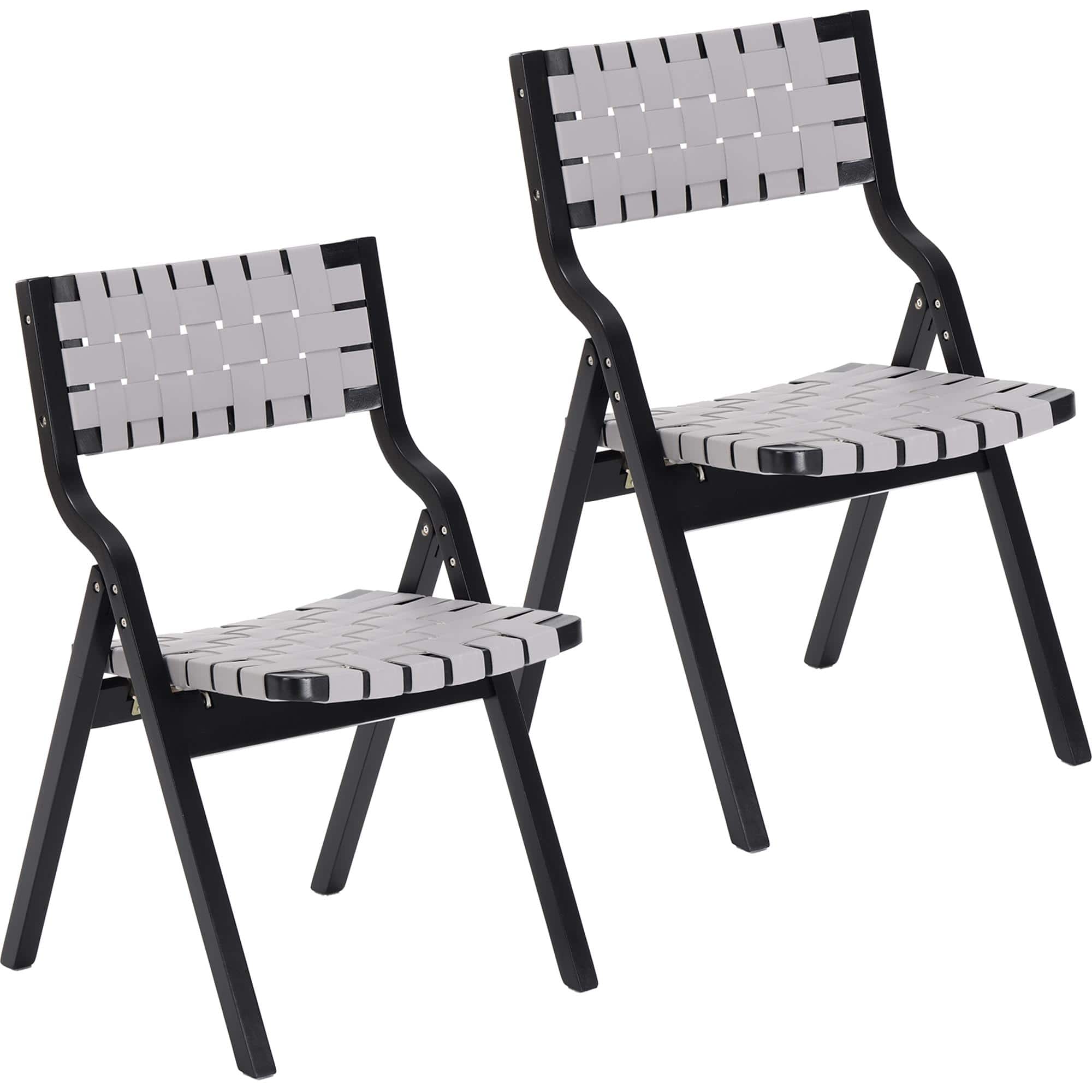 Boyel Living - Wood Folding Chairs Indoor Stackable Dining Chairs Set of 2 - Gray price history on PriceWatchPro