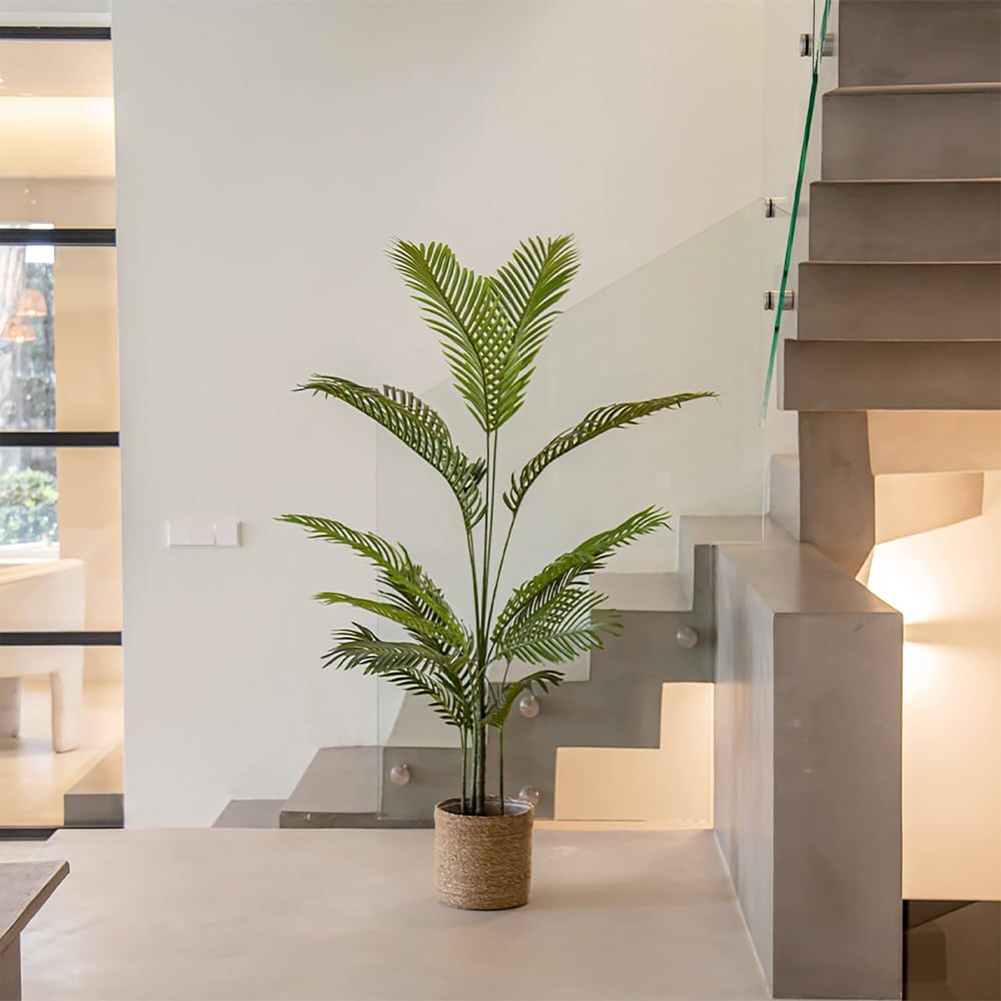 Alt View 5. Maia Shop - Maia Shop Palm Tree 6 Foot Faux Plant, Fake Silk Tree with Realistic Leaves - Green.