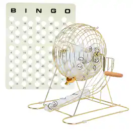 GSE Games & Sports Expert - Large Bingo Game Set with 12" Bingo Cage and 1.5" Ping Pong Size Bingo Balls, Plastic Master Board
