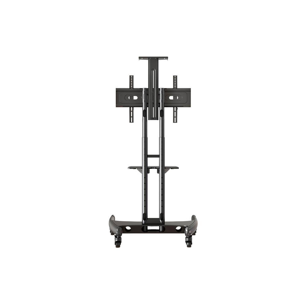 Angle. Rocelco - VSTC 32"-70" Mobile Flat Screen, Monitor, A/V and TV Cart with A/V Component and Webcam Shelves - Black.